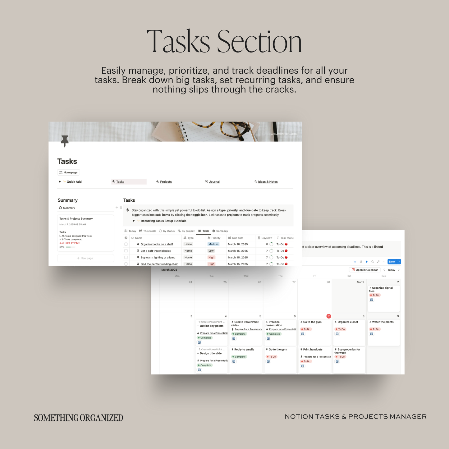 Notion Tasks & Projects Manager