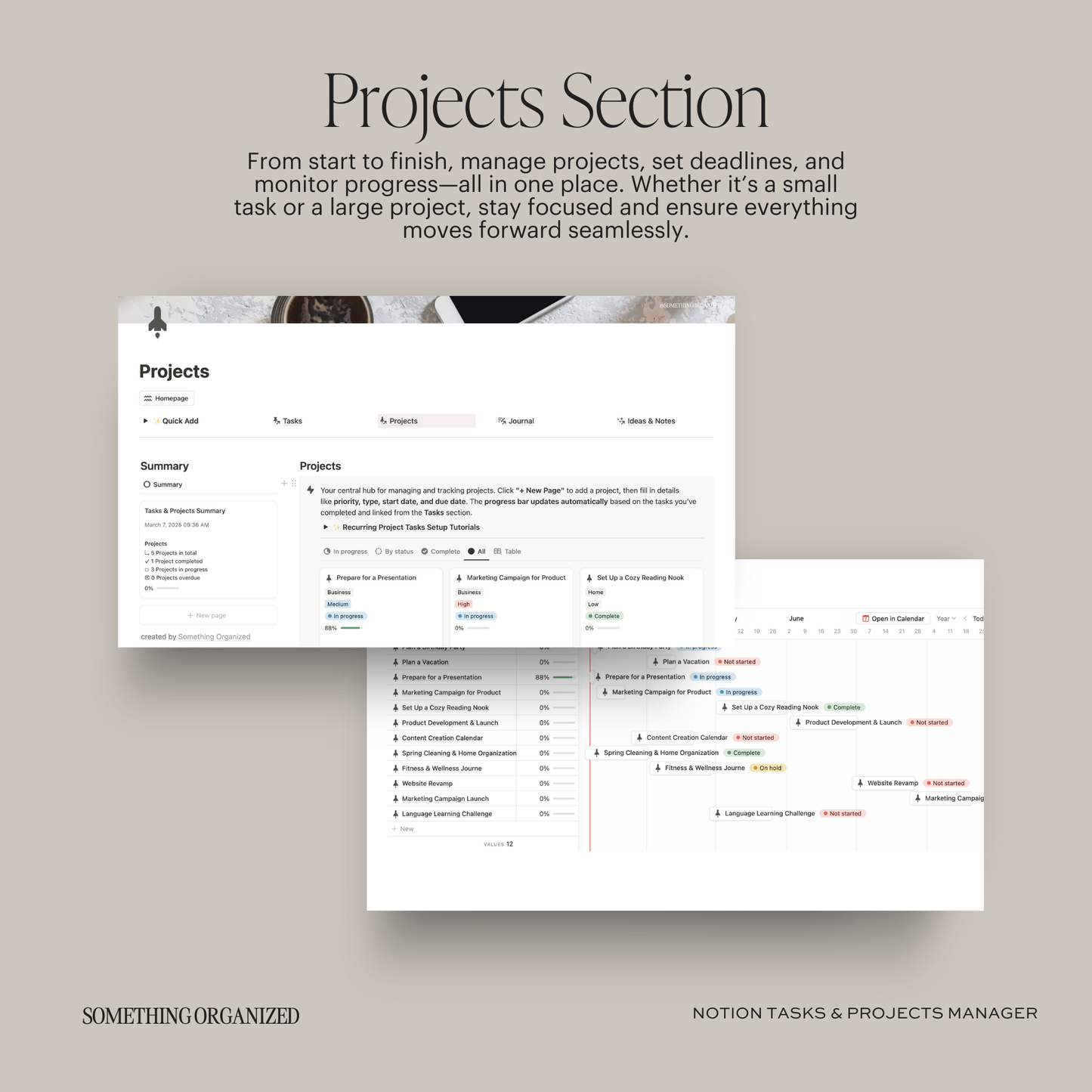 Notion Tasks & Projects Manager