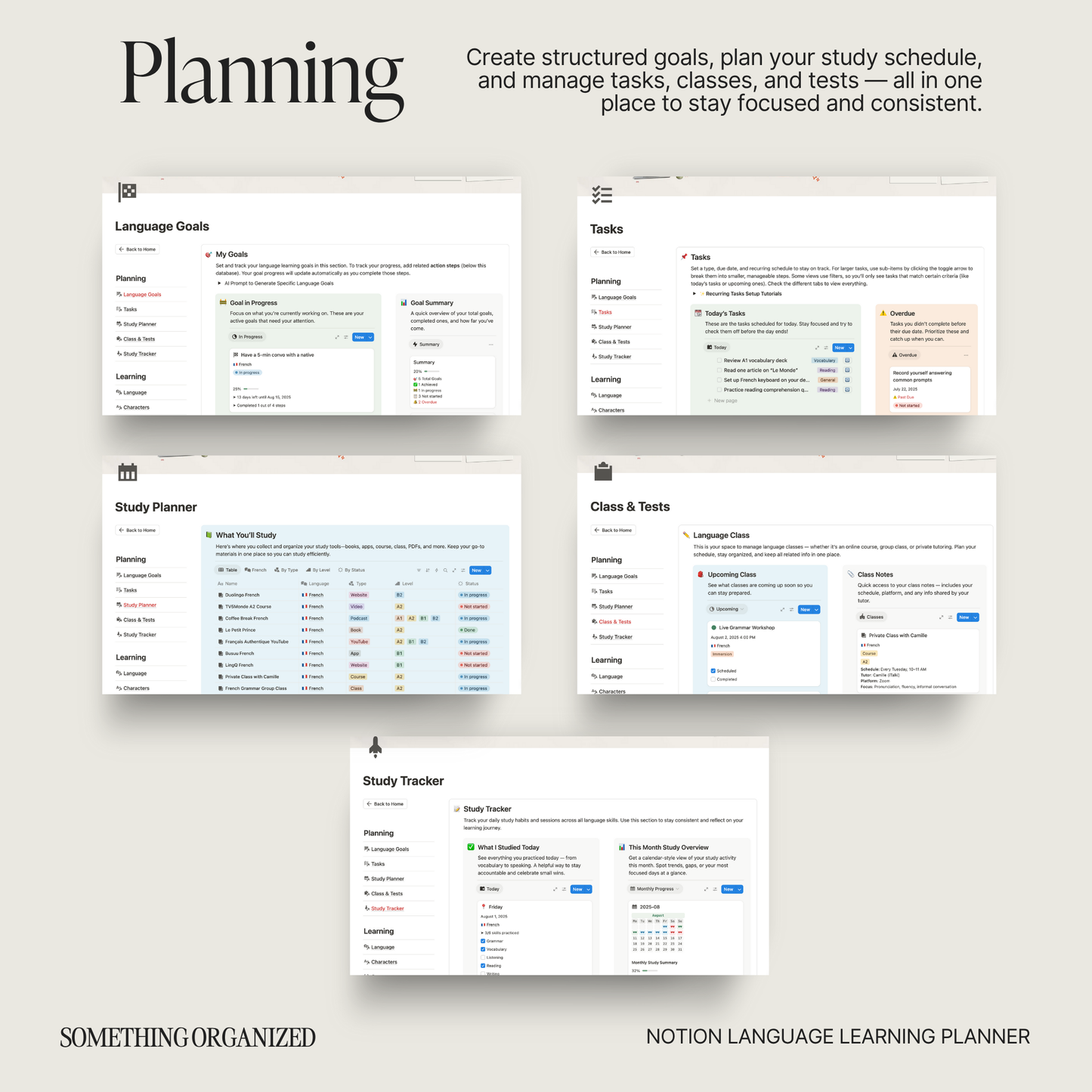 Notion Language Learning Planner