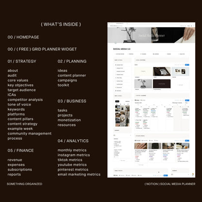 Notion Social Media Planner & Grid Widget