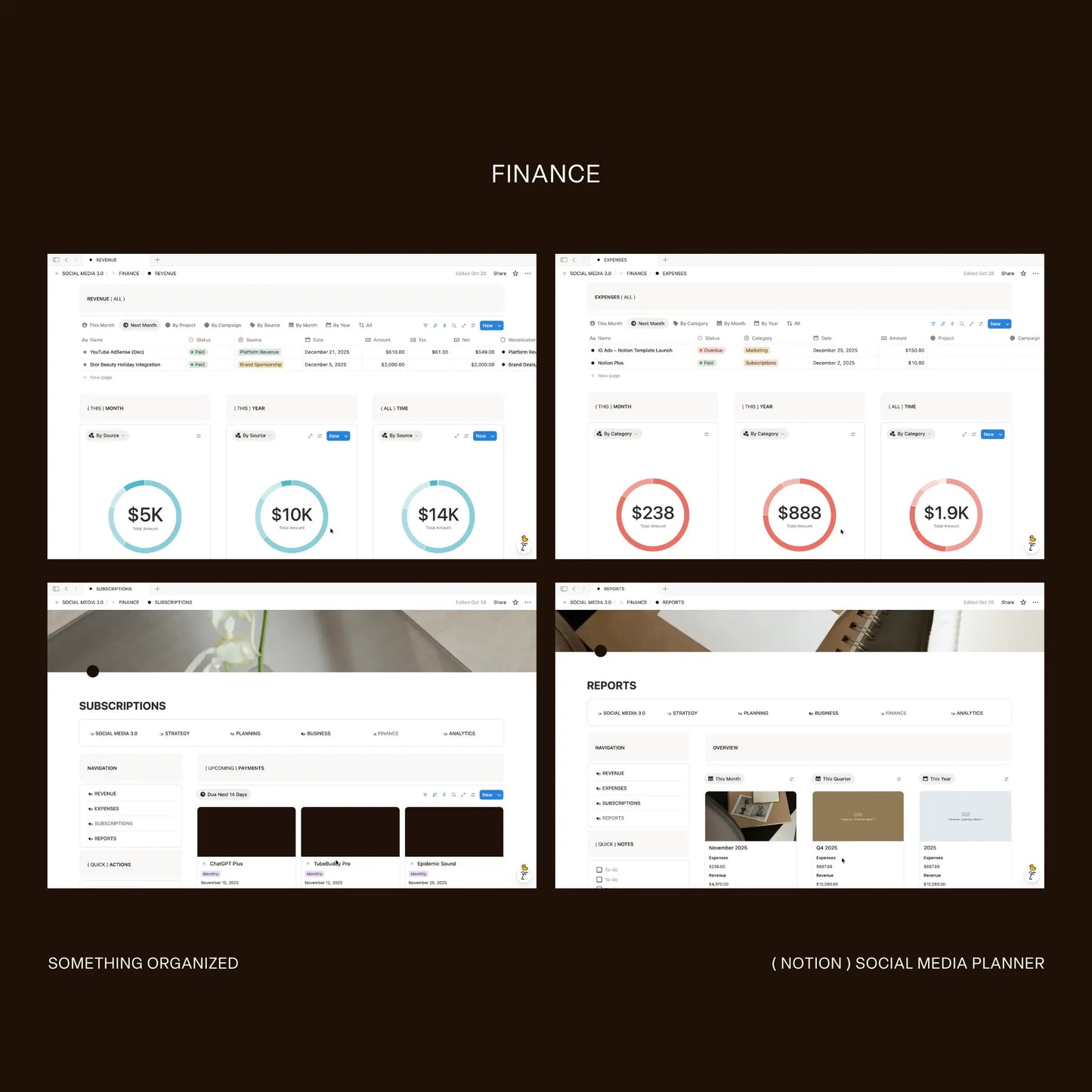 Notion Social Media Planner & Grid Widget