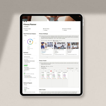 Notion Fitness Planner