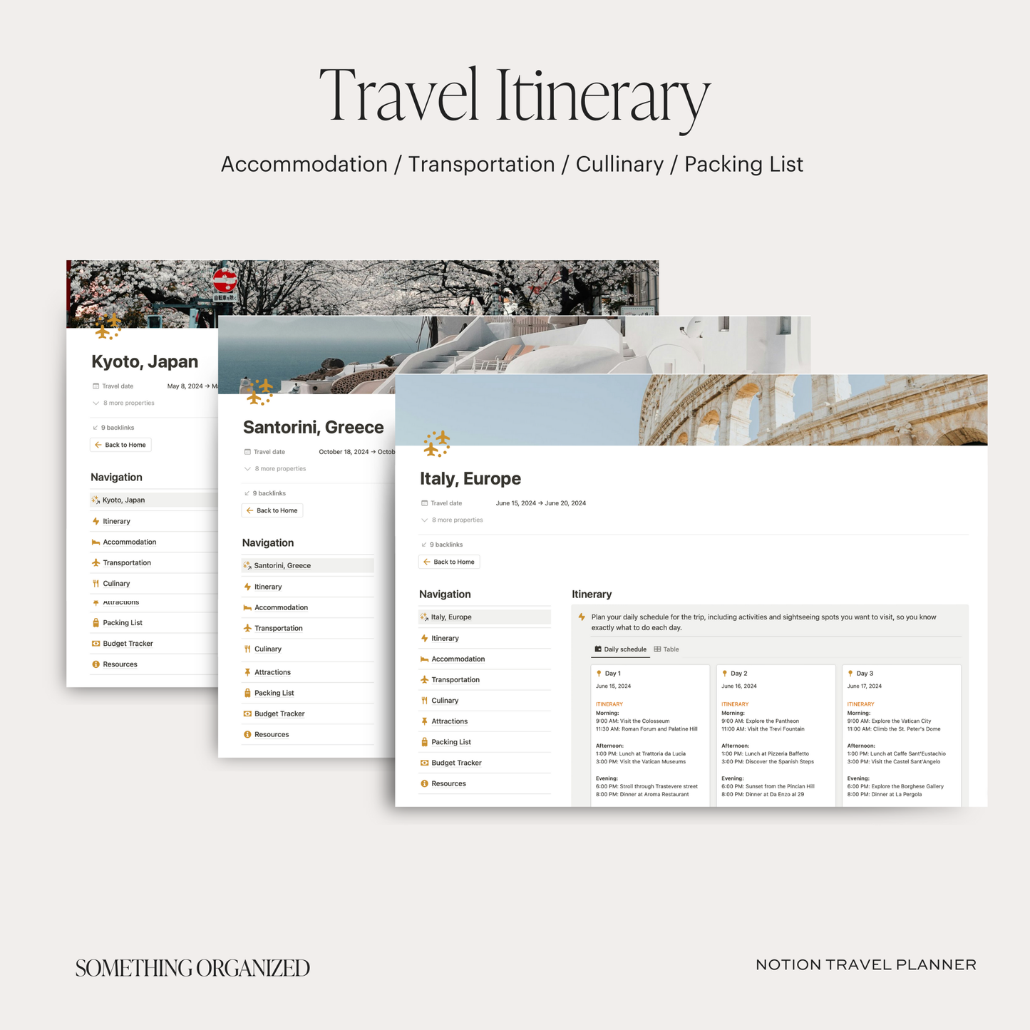 Notion Travel Planner